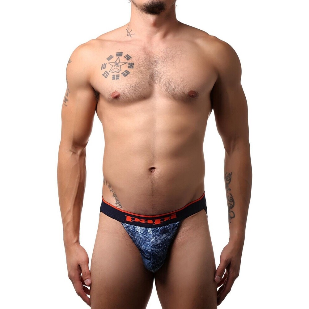 Papi Blue Paisley 2-Pack Microfiber Men's Jockstraps Size Small